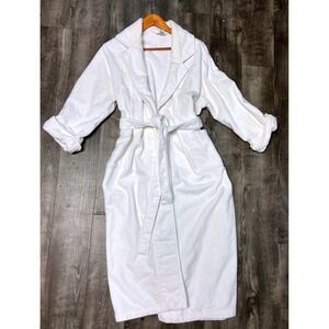 Nordstrom Intimates Robe Womens XL White Plush Terry Collar Belted Pockets